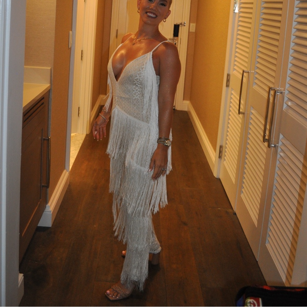 Banjul Ivory Fringe Jumpsuit
